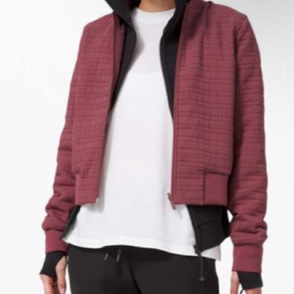 Lululemon Reversible Bomber Jacket in Burgundy | Size 2
